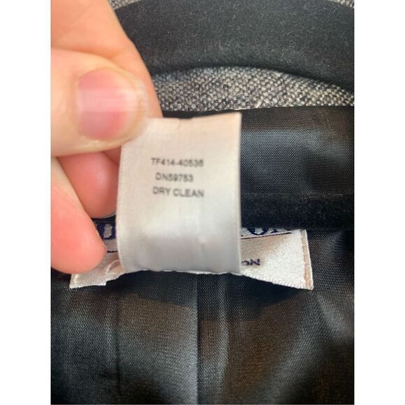 NWT Pendleton Gray Tweed Wool Silk Leather Blazer Jacket Plus Size 16 - Picture 11 of 12